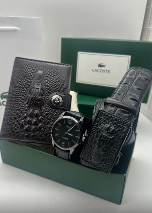 Подарочный набор для мужчины ремень, часы, кошелек + коробка 21134344