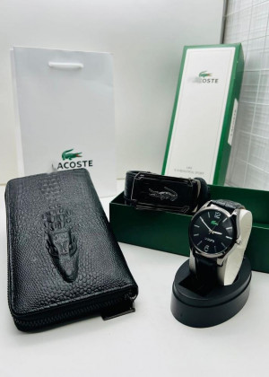 Подарочный набор для мужчины ремень, кошелек, часы + коробка 21177517