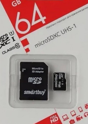 Карта памяти microsd SDHC 64GB и адаптер #21259471