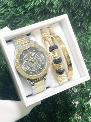 Подарочный набор для женщин часы, 2 браслета + коробка 22864417
