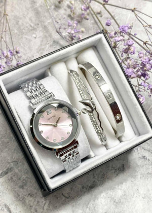 Подарочный набор для женщин часы, 2 браслета + коробка 23244961
