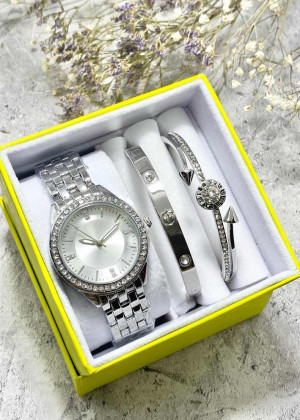 Подарочный набор для женщин часы, 2 браслета + коробка 23244969