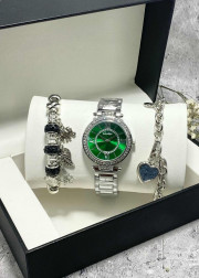 Подарочный набор для женщин часы, 2 браслета + коробка