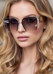 Набор женские солнцезащитные очки, коробка, чехол + салфетки