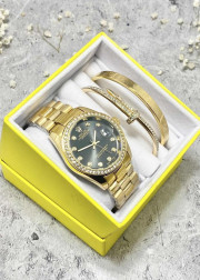 Подарочный набор для женщин часы, 2 браслета + коробка