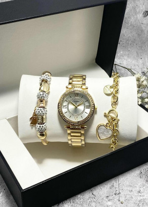 Подарочный набор для женщин часы, 2 браслета + коробка 23304553