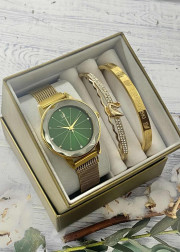 Подарочный набор для женщин часы, 2 браслета + коробка