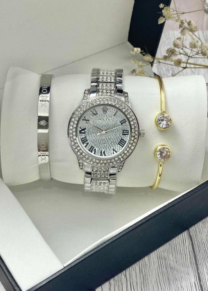 Подарочный набор для женщин часы, 2 браслета + коробка 23304604