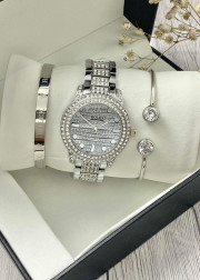 Подарочный набор для женщин часы, 2 браслета + коробка