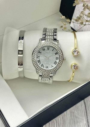 Подарочный набор для женщин часы, 2 браслета + коробка 23304607