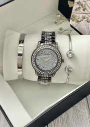 Подарочный набор для женщин часы, 2 браслета + коробка