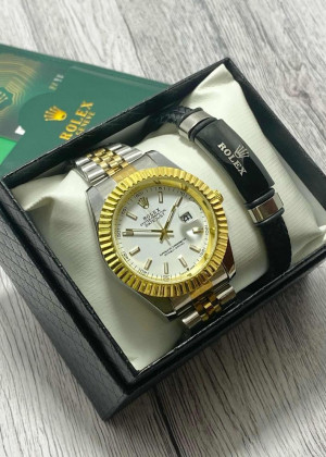 Подарочный набор для мужчины часы и браслет + коробка 23304811